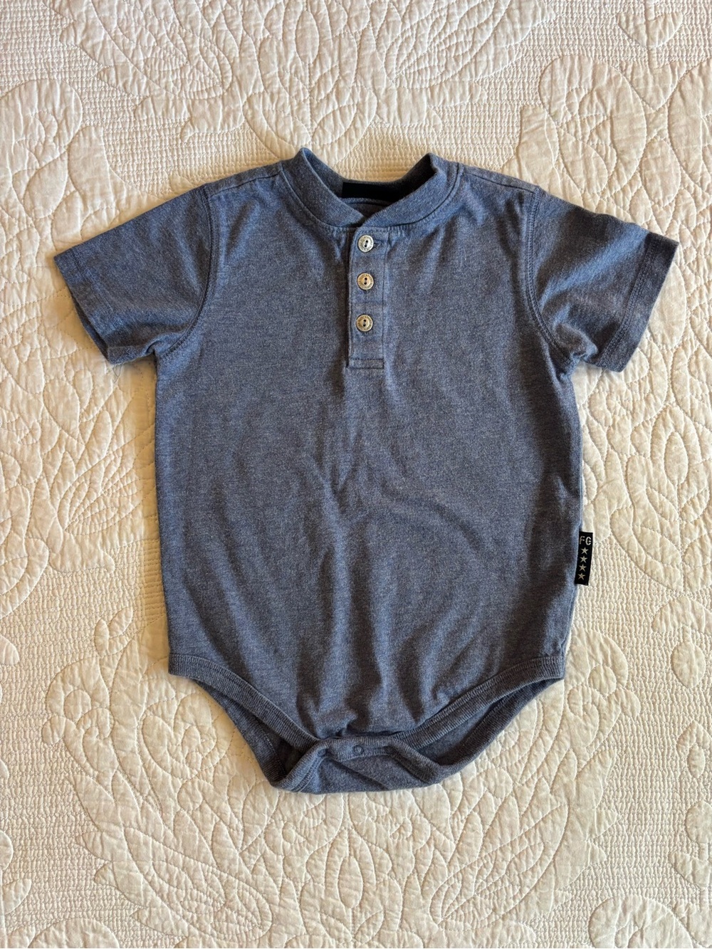 Vintage Faded Glory Baby Henley Bodysuit - Blue
